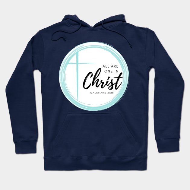 All Are One In Christ Galatians 3:28 Bible Verse Sticker Hoodie by ichewsyou